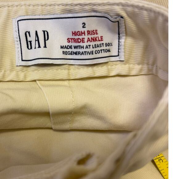 GAP High Rise Stride Ankle Pants Light Cream Size 2 - Picture 6 of 6